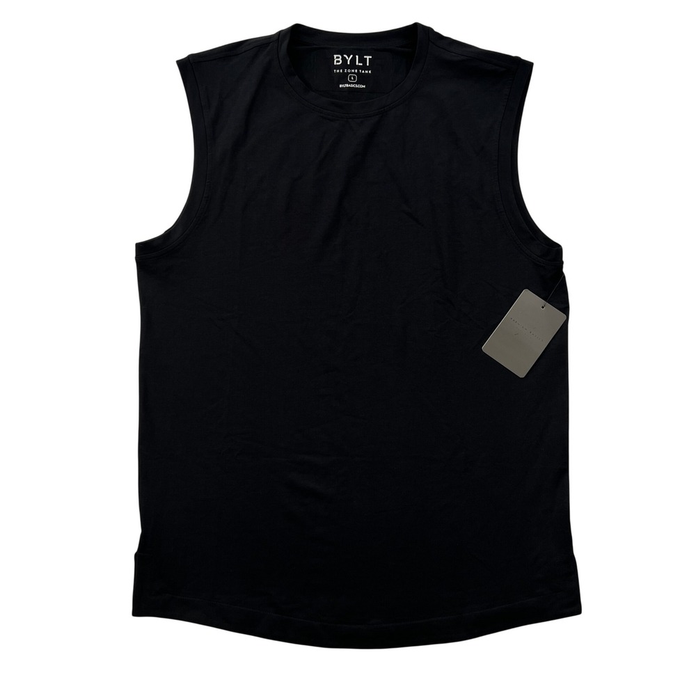 NEW BYLT The Zone Tank Mens L Black Sleeveless Athletic Fit Premium Basics Gym